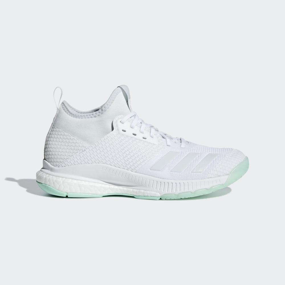 Adidasi Volei Adidas Crazyflight X 2.0 Mid Dama Romania - Albi/Albastri/Verde Menta BC1024